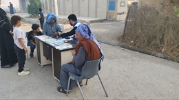 توزیع ۲۰۰۰ ماسک تنفسی بهداشتی ، ایستگاه سنجش سلامت و پایش و نظارت در مسیر مراسم جاماندگان اربعین برگزار شد.